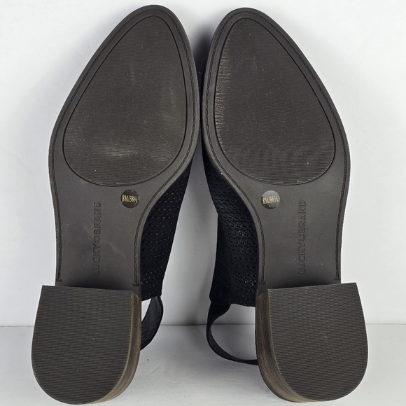 NWOT Lucky Brand Leather Womens Lideton Pump Size 8 M Slingback BlockHeel Black - Picture 8 of 10